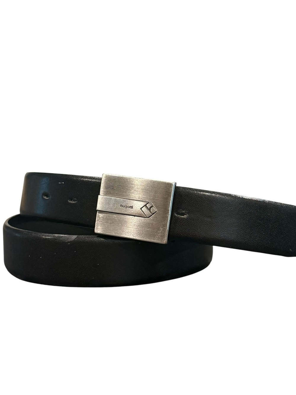 Bugatti 2462 black leather belt men’s size 38 leather Germany